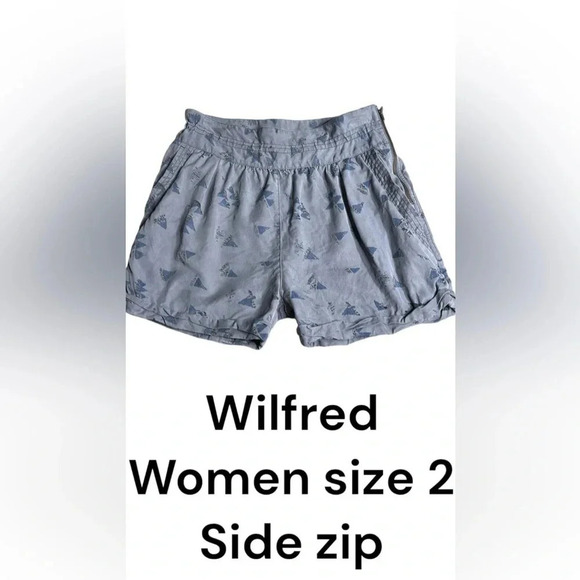 Wilfred Ariztia,Lyocell high  rise shorts,side zip,pockets, grey ,cottagecore - Picture 1 of 14